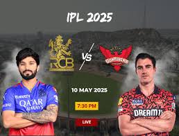 watch ipl 2025 match 64 Royal Challengers Bengaluru vs Sunrisers Hyderabad.